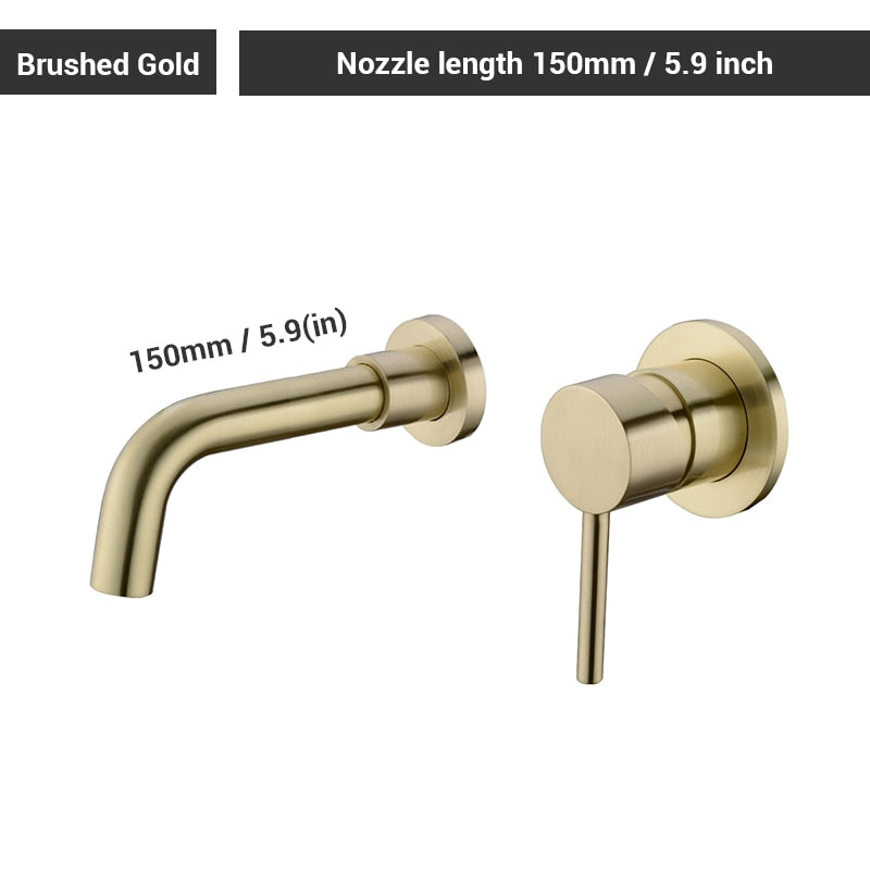 Brass Matt Black Bathroom Sink Faucet