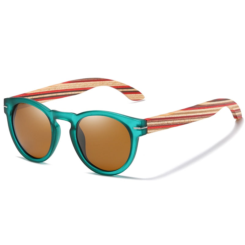 Polarisierte Sonnenbrille für Frauen mit Holzrahmen