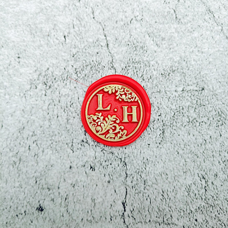 DIY personalized stamp with wax seal for wedding
