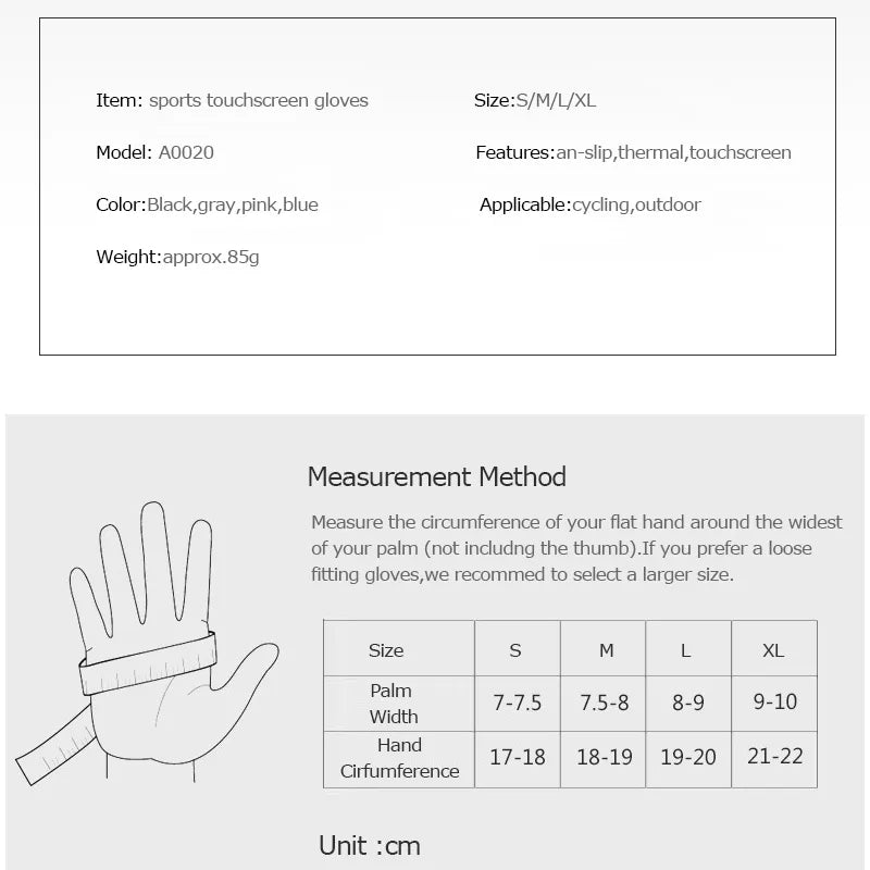 Winter Thermal Fleece Touchscreen Soft Fleece Gloves Cold Weather Fit for Men &amp; Women For Cycling Hiking Camping Skiing
