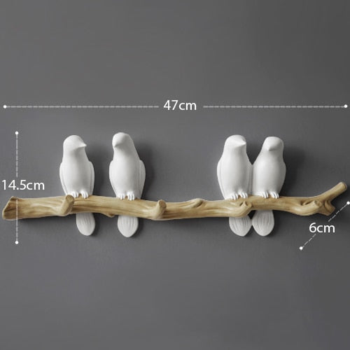 Wall Decoration Home Accessories: Resin Bird Hanger
