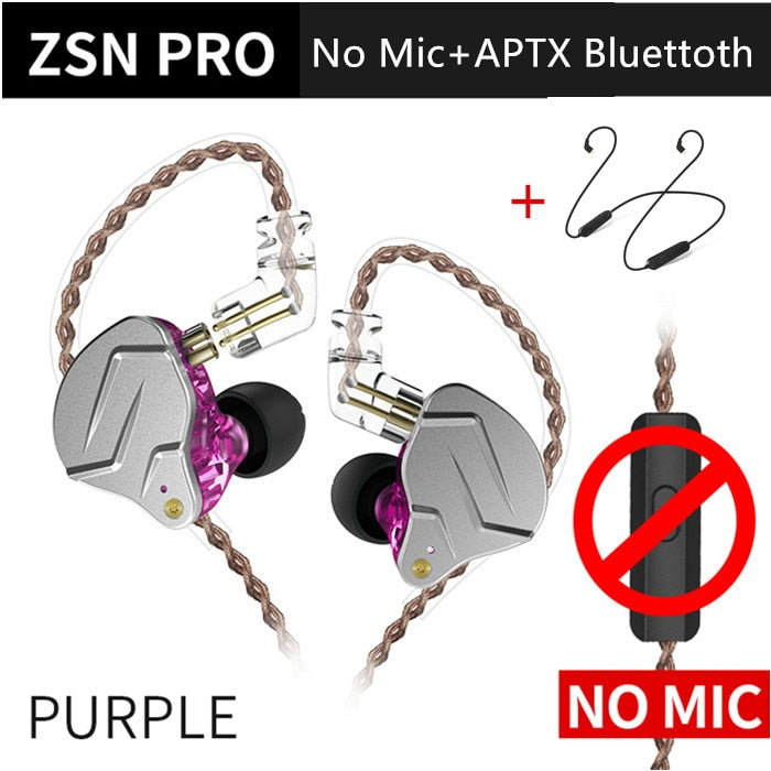KZ ZSN Pro In-Ear Kopfhörer Hybrid 1BA+1DD HIFI Bass Metall Ohrhörer