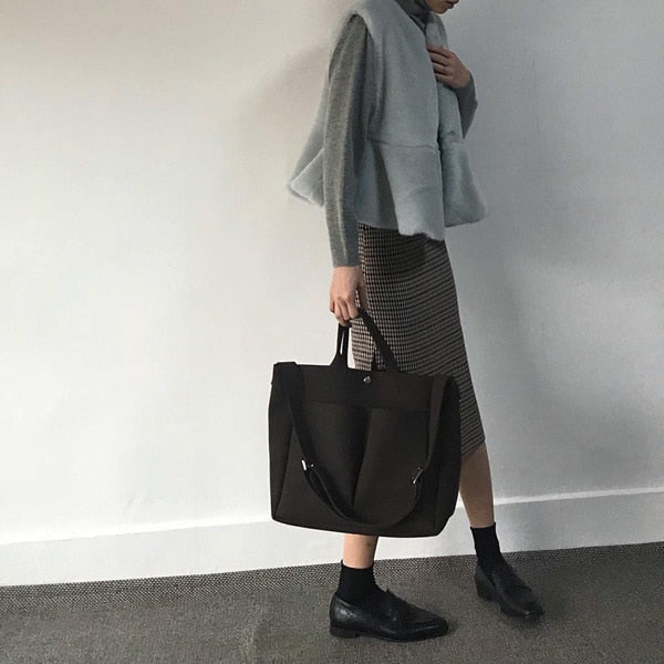 Neue PU Vintage Leder Laptop Handtasche