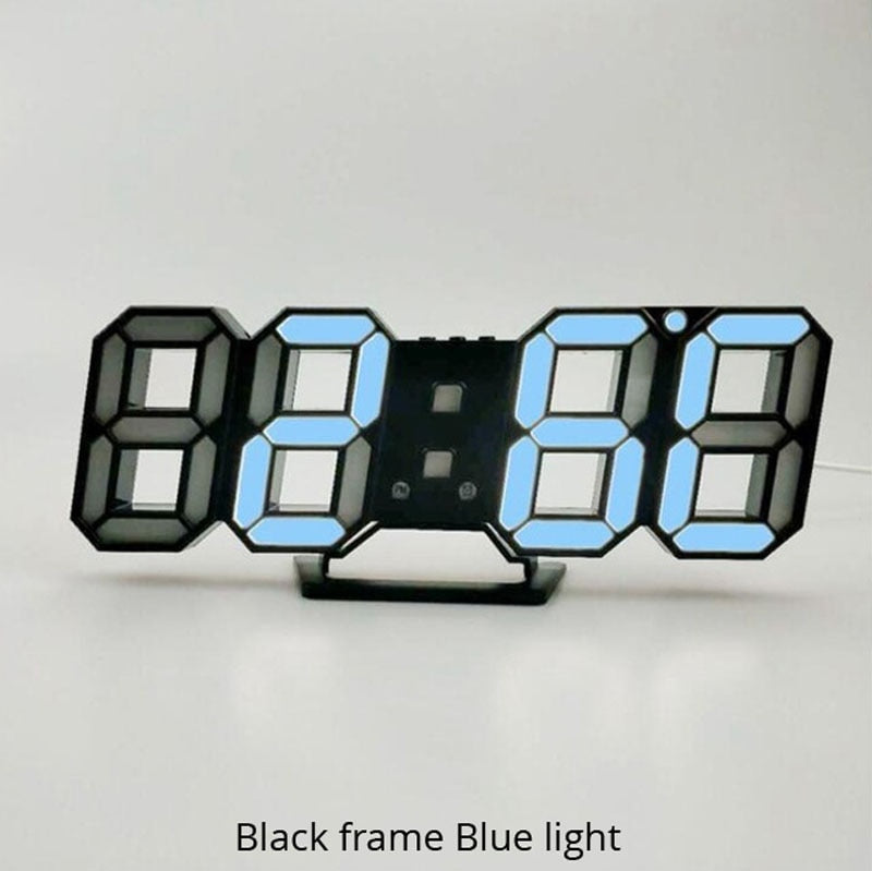 3D LED Wall Clock, Modern Design, Digital Table Clock, Alarm Clock, Night Light, Clock for Home, Living Room Decoration