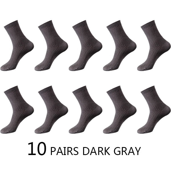 10 Pairs Lot Men Bamboo Fiber Socks, High Quality