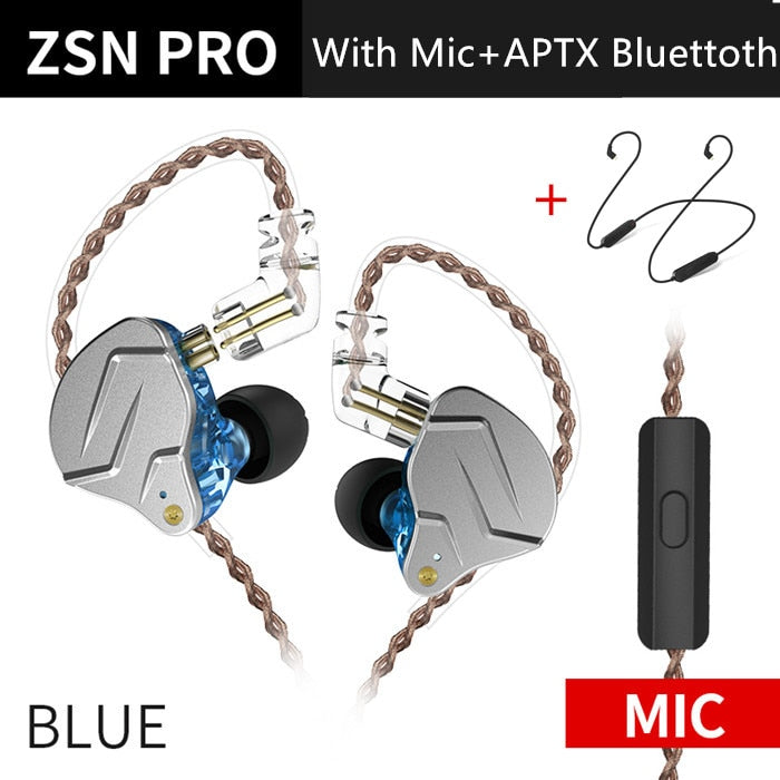 KZ ZSN Pro In-Ear Kopfhörer Hybrid 1BA+1DD HIFI Bass Metall Ohrhörer