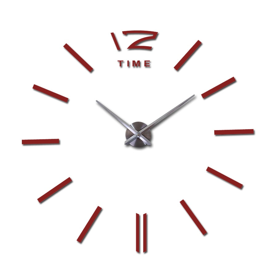 3D DIY Acrylic Mirror Wall Clock - Free Shipping