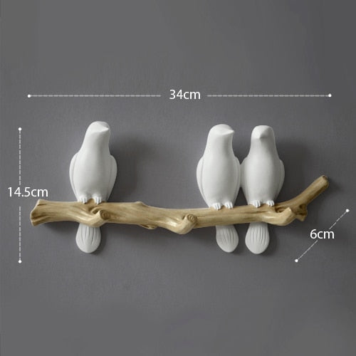 Wall Decoration Home Accessories: Resin Bird Hanger