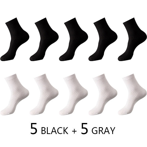 10 Pairs Lot Men Bamboo Fiber Socks, High Quality