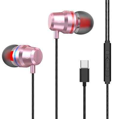 TYP C USB Kopfhörer mit Super Bass und MIC für Xiaomi Huawei Samsung