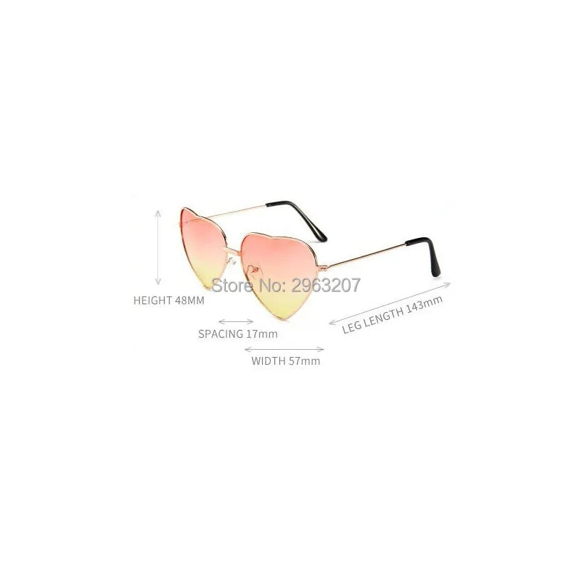 100pcs Fashion Women Heart Shaped Sunglasses Hawaiian Party Decorations Sunglasses Summer Pool Theme