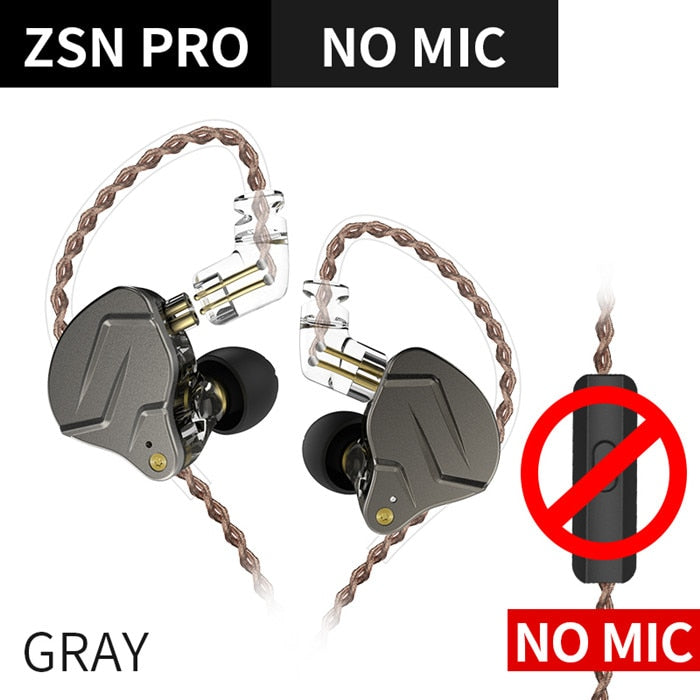 KZ ZSN Pro In-Ear Kopfhörer Hybrid 1BA+1DD HIFI Bass Metall Ohrhörer