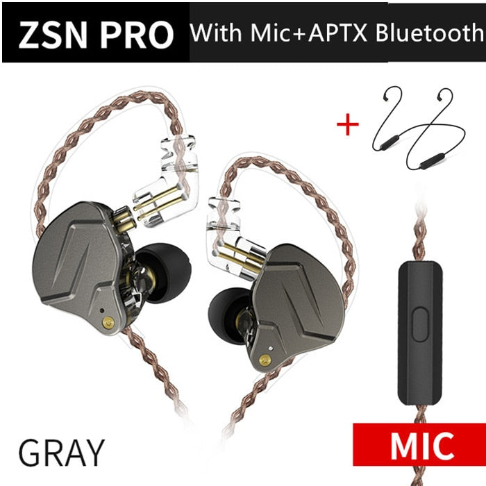 KZ ZSN Pro In-Ear Kopfhörer Hybrid 1BA+1DD HIFI Bass Metall Ohrhörer