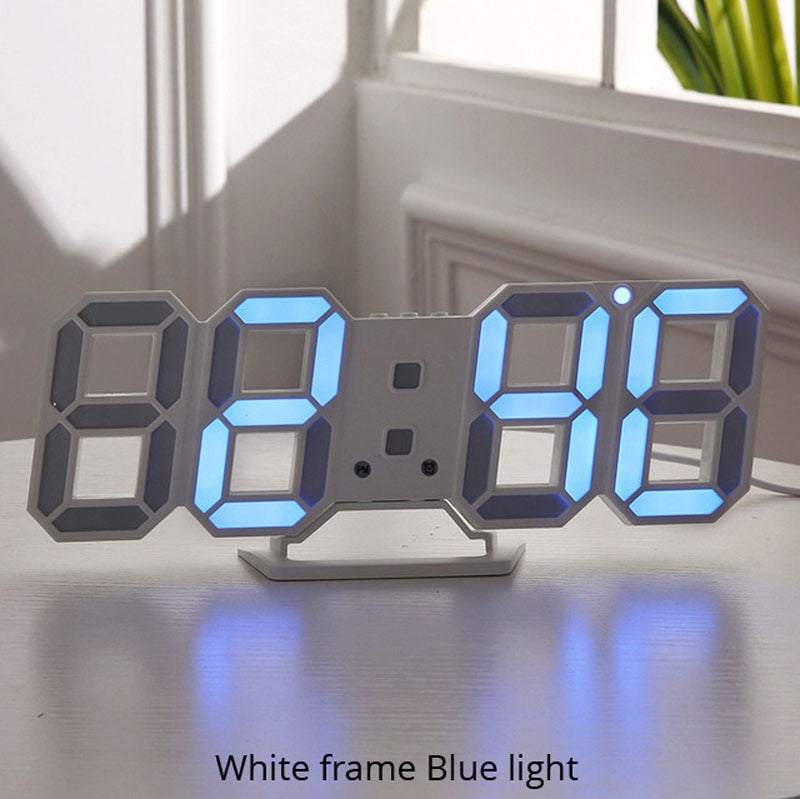 3D LED Wall Clock, Modern Design, Digital Table Clock, Alarm Clock, Night Light, Clock for Home, Living Room Decoration
