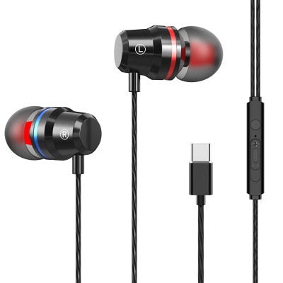 TYP C USB Kopfhörer mit Super Bass und MIC für Xiaomi Huawei Samsung