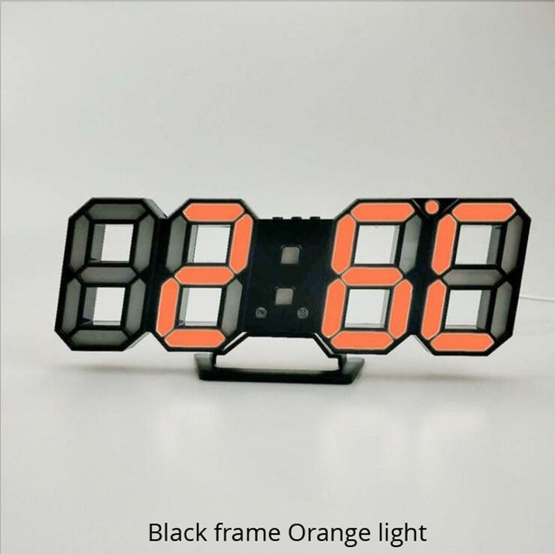 3D LED Wall Clock, Modern Design, Digital Table Clock, Alarm Clock, Night Light, Clock for Home, Living Room Decoration