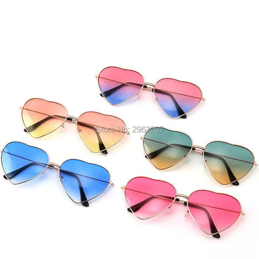 100pcs Fashion Women Heart Shaped Sunglasses Hawaiian Party Decorations Sunglasses Summer Pool Theme
