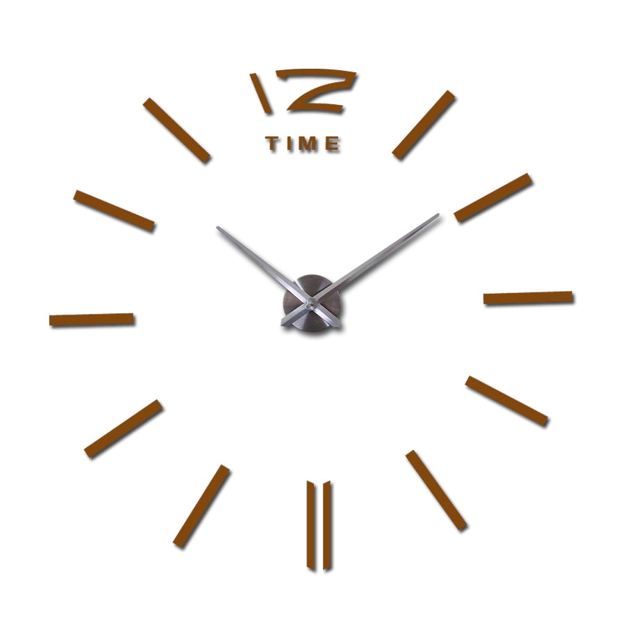 3D DIY Acrylic Mirror Wall Clock - Free Shipping