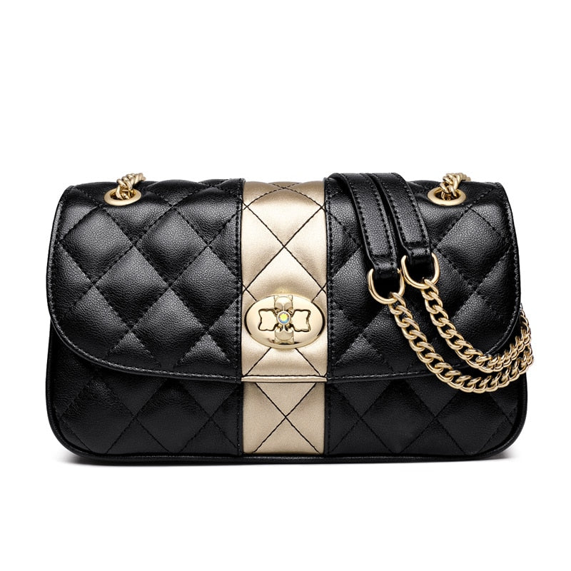 FOXER Women's Leather Shoulder Bags with Chain Strap