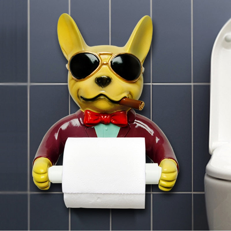 Toilettenpapierhalter mit Hundemotiv