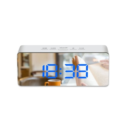 LED mirror alarm clock with large time and temperature display