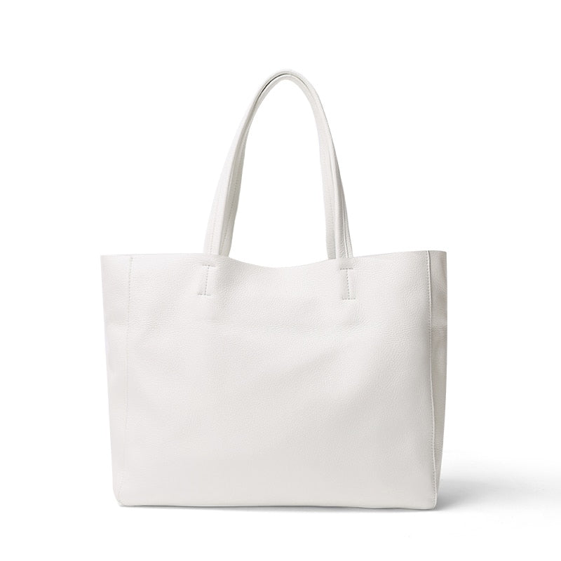 Women Luxury Tote Lemon Yellow Leather Bag