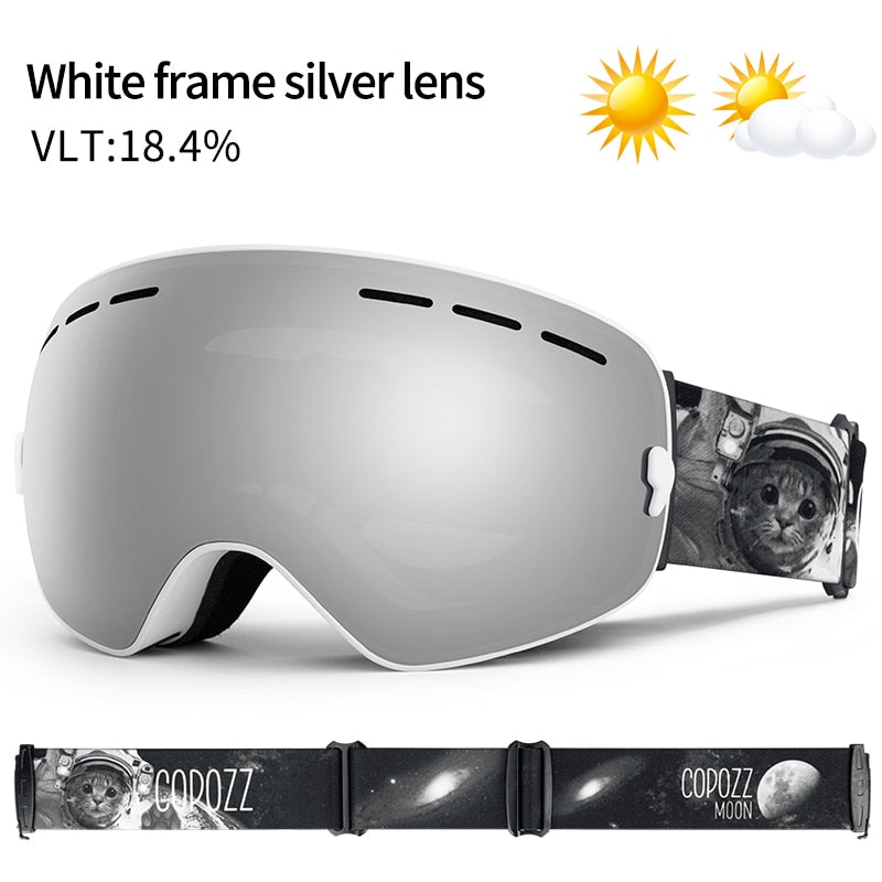 COPOZZ Ski Goggles UV400 Anti-Fog Big Ski Mask