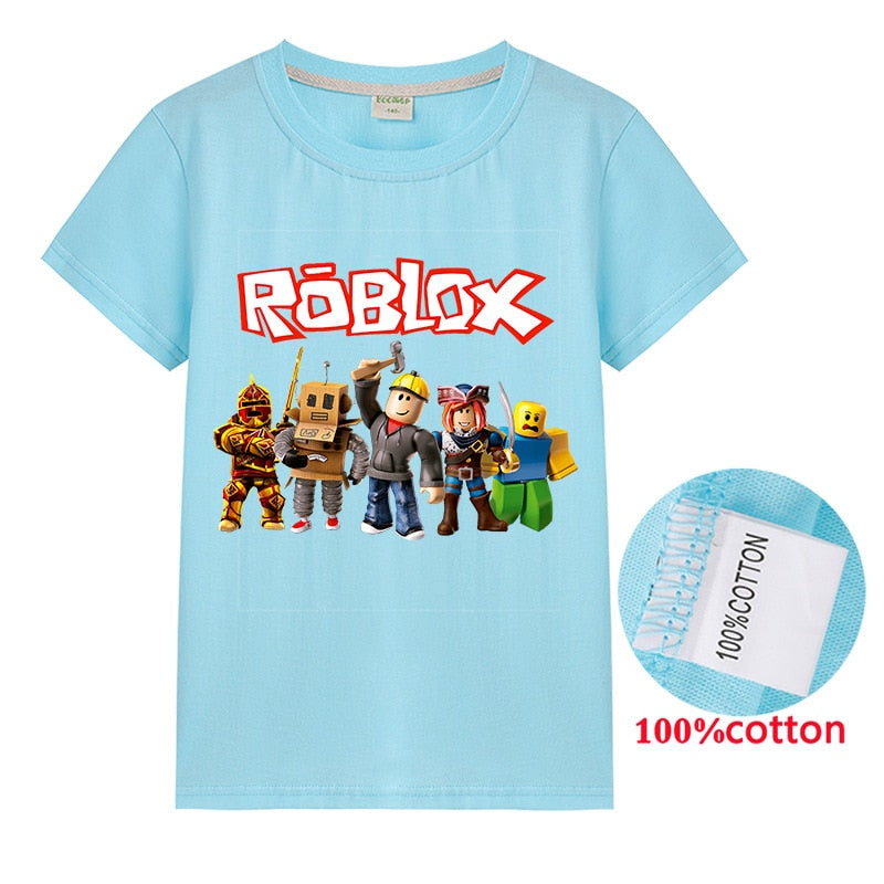 Roblox Mädchen T-Shirt, Cartoon, Sommer, Baumwolle