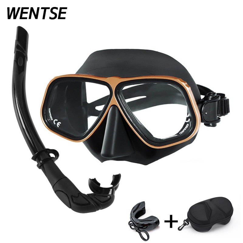 NEU Farbe Legierung Rahmen Taucherbrille, volles Gesicht Maske, nass Rohr Kit