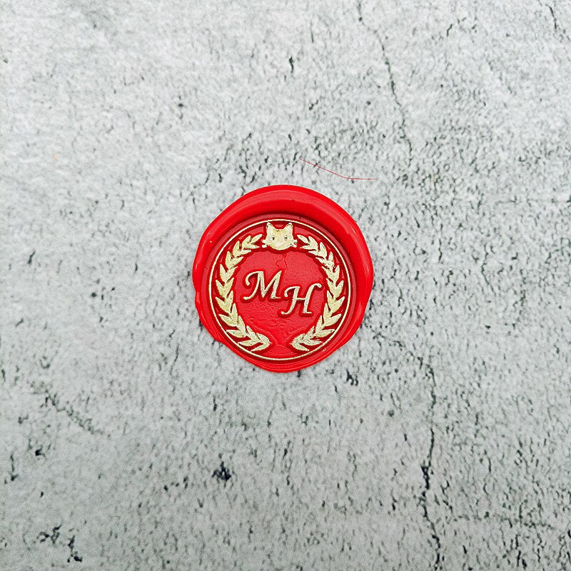 DIY personalized stamp with wax seal for wedding