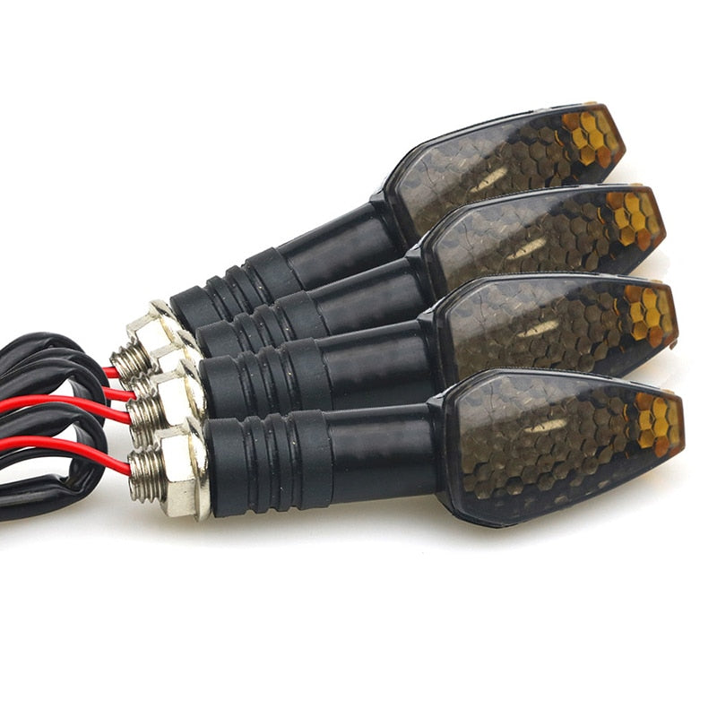 4pcs. Universal Motorcycle LED Indicators, Long/Short, Amber, Accessories
