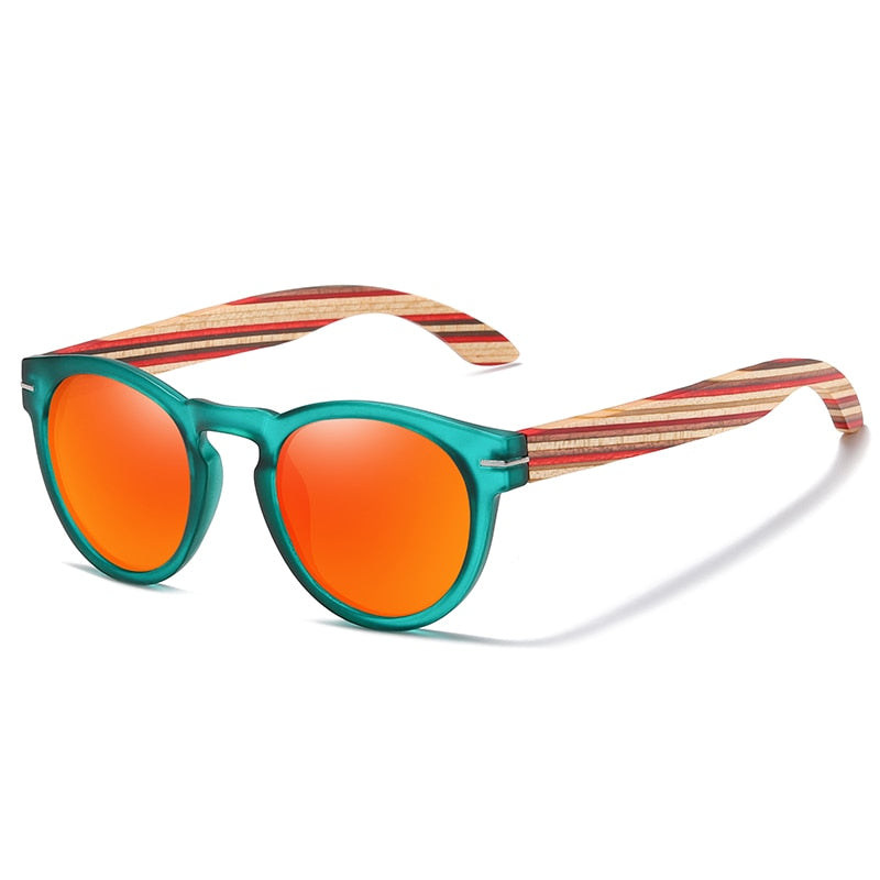 Polarisierte Sonnenbrille für Frauen mit Holzrahmen