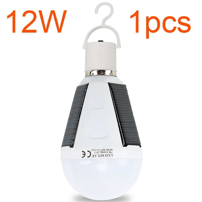 Rechargeable LED Bulb E27 LED Solar Lamp 7W 12W 85V-265V Outdoor Emergency Travel Fishing Camping Light