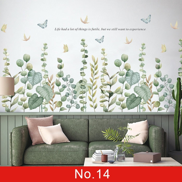 Green wall sticker for room decoration