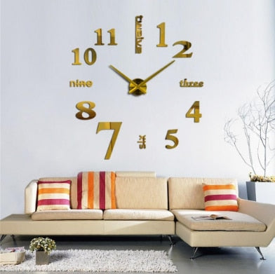 3D DIY Clock Acrylic Mirror Sticker for Home