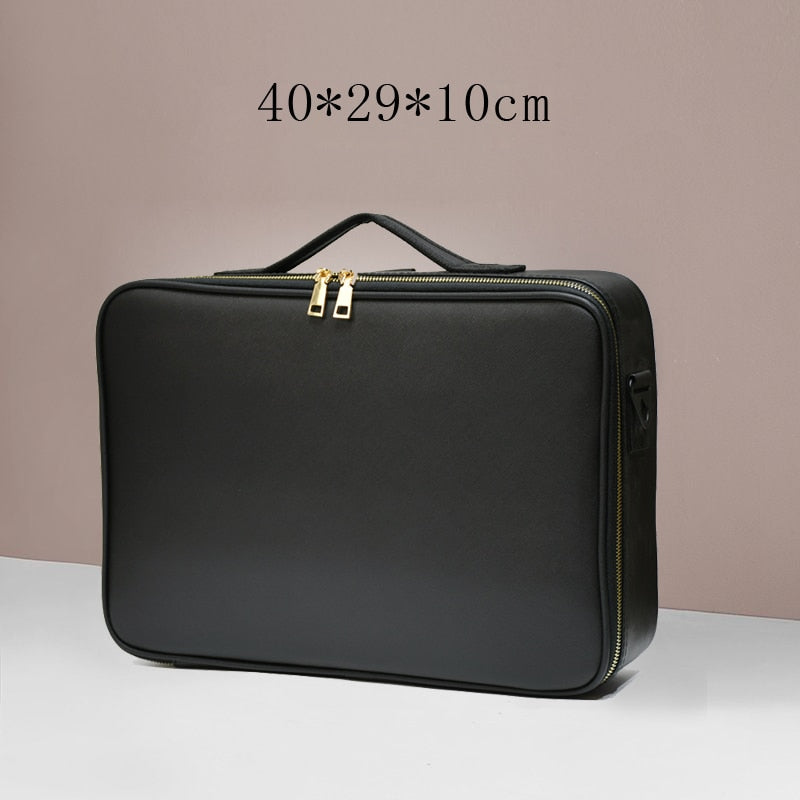 Leather Makeup Bag with Clapboard
