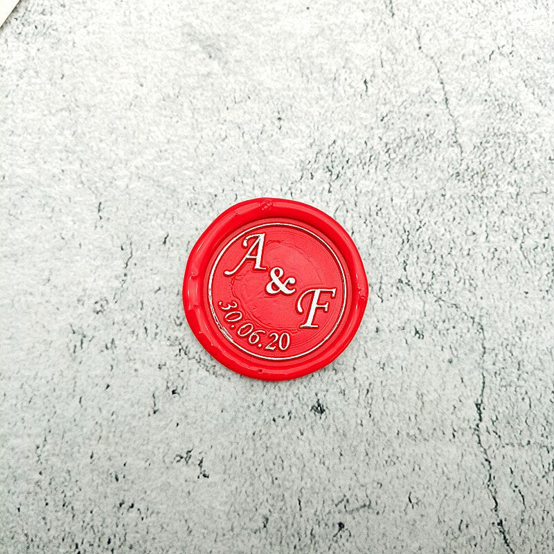 DIY personalized stamp with wax seal for wedding