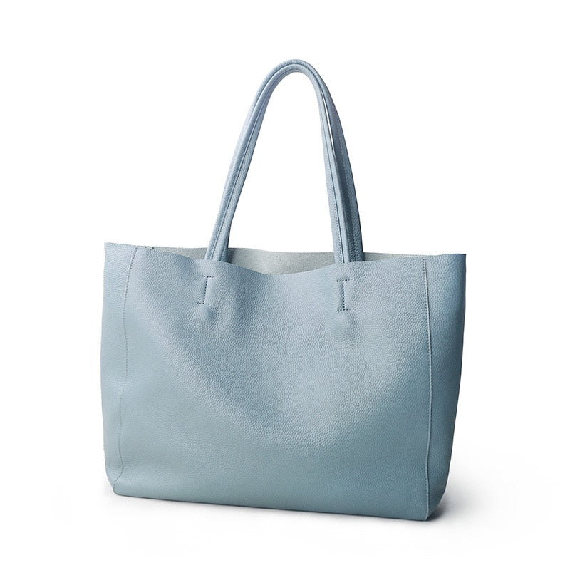 Women Luxury Tote Lemon Yellow Leather Bag