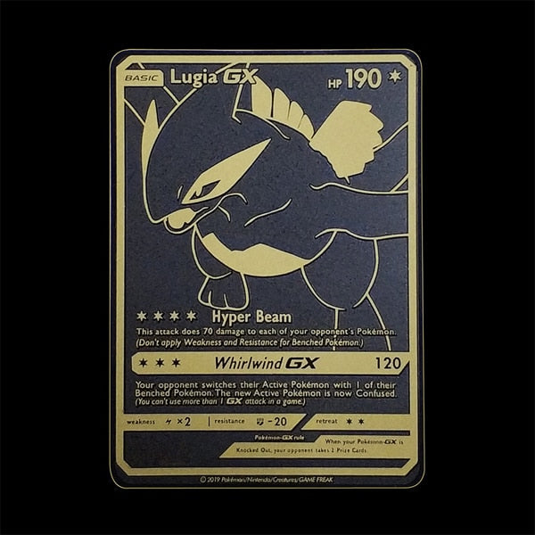 Pokemon Spiel Anime Kampf Karte Gold Metall