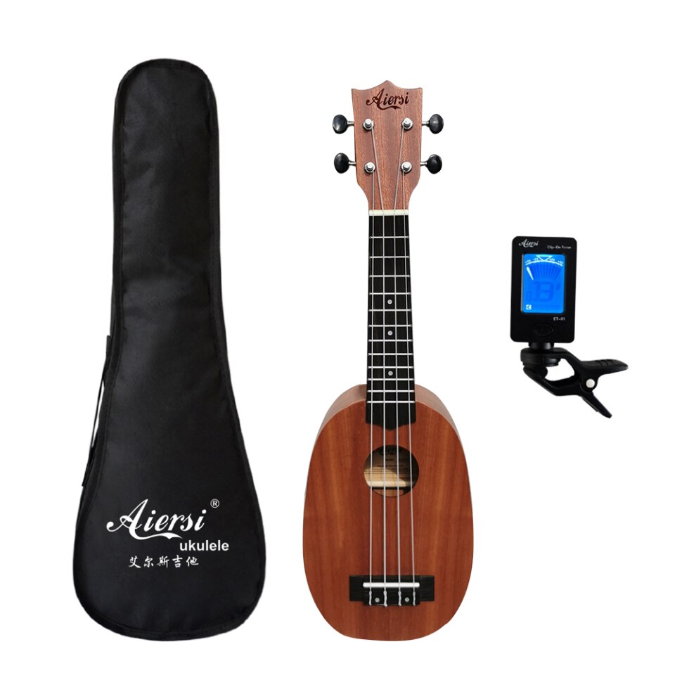 Aiersi 21" Mahogany Soprano Ukulele, Gecko, 4 Strings