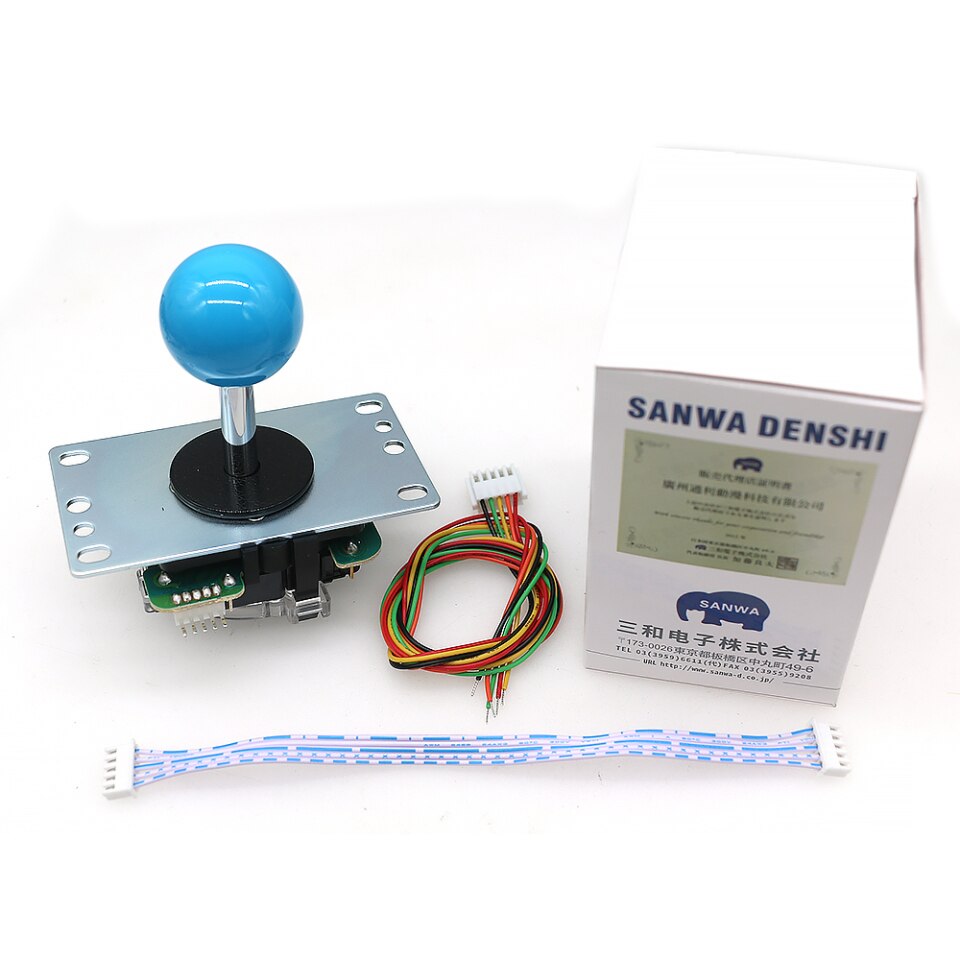 Japan Sanwa Joystick JLF TP 8YT, Rocker with Top Ball, 5pin Wire, Jamma Arcade Machine Game PC PS3 XBOX Kit DIY