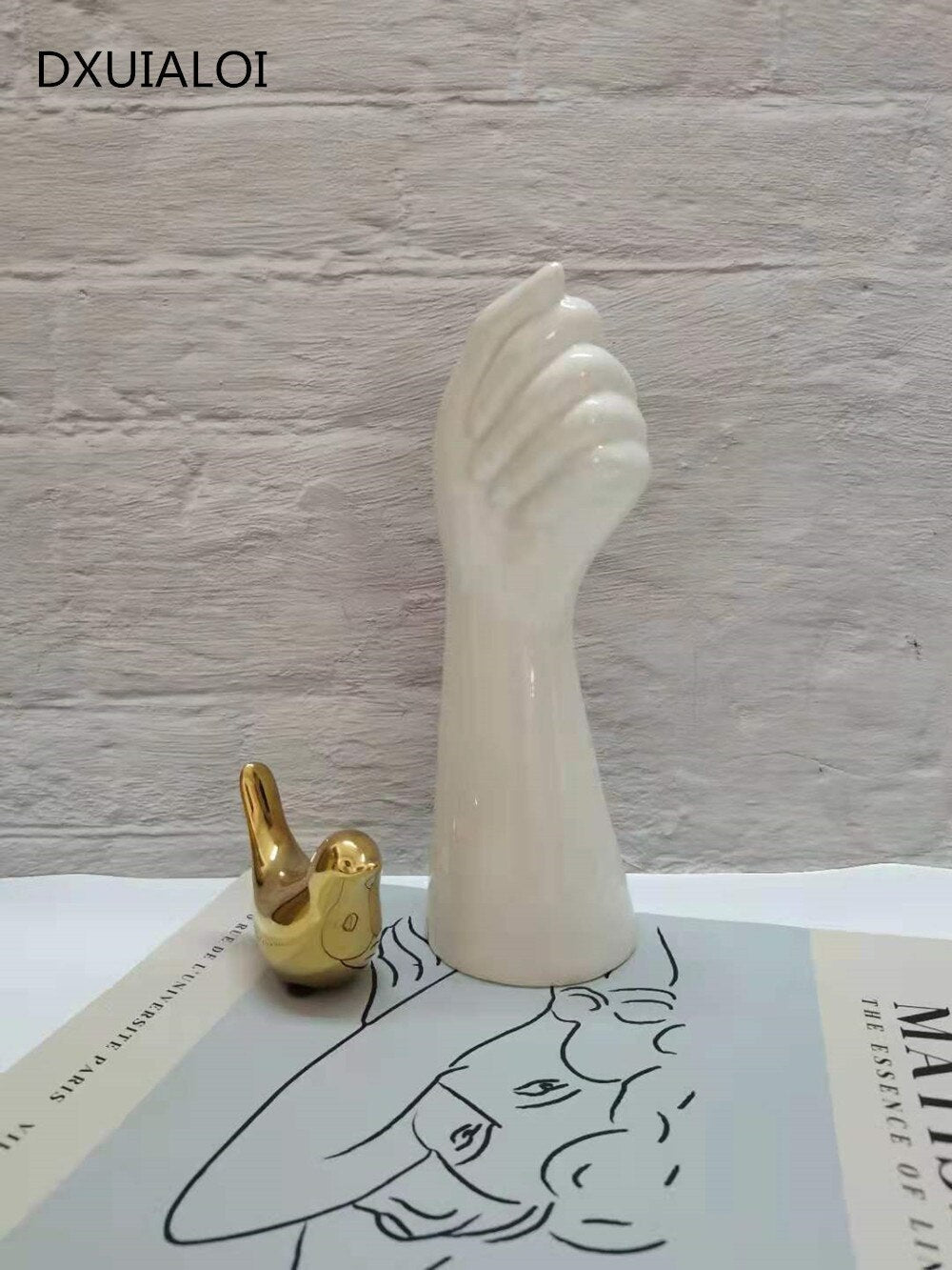 Ceramic Vase Nordic Style Golden Hand Vase