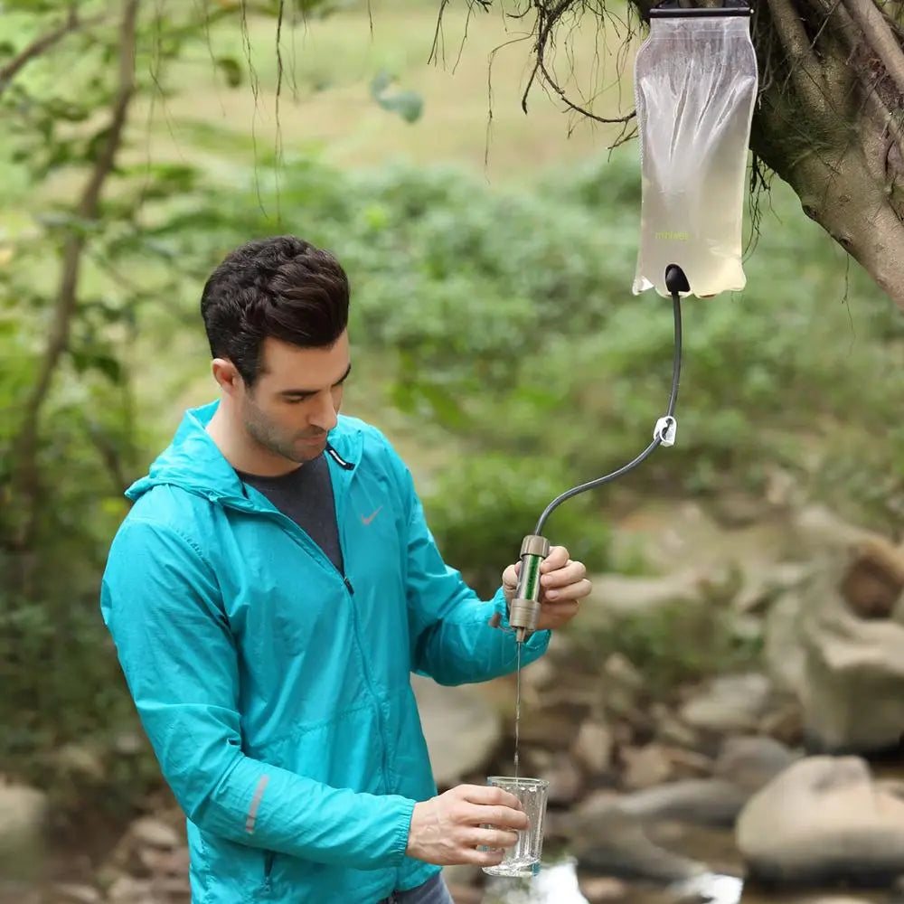 Miniwell Outdoor Schwerkraft-Wasserfilter-System für Wandern, Camping, Überleben und Reisen