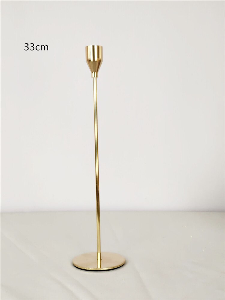 3-piece set of metal candle holders, golden wedding, party decoration