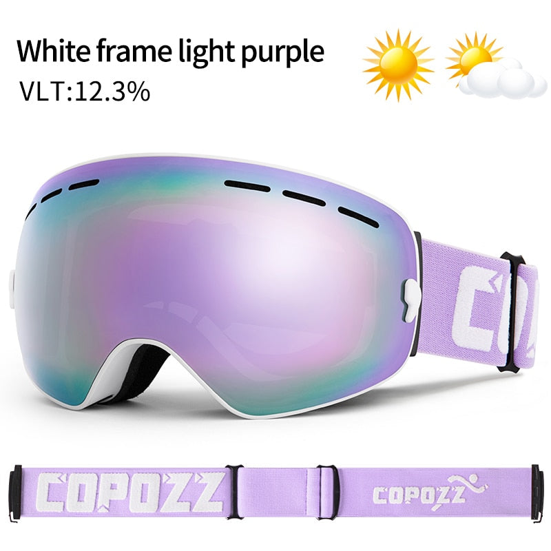 COPOZZ Ski Goggles UV400 Anti-Fog Big Ski Mask