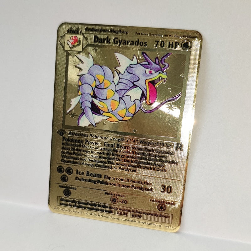 Pokemon Spiel Anime Kampf Karte Gold Metall