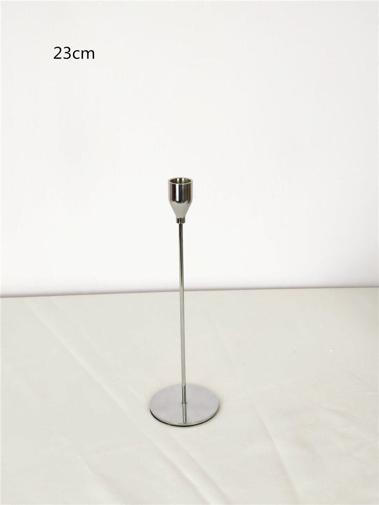 3-piece set of metal candle holders, golden wedding, party decoration