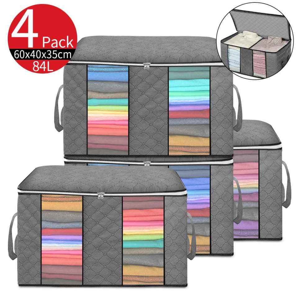 4-teiliges Set Faltbare Kleidung Quilt Lagerung Organizer