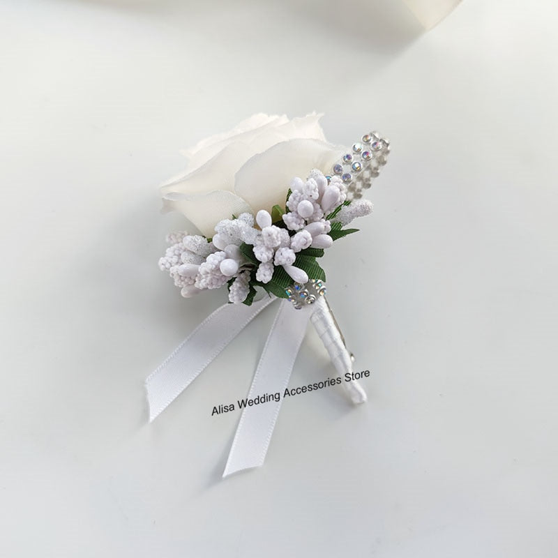 Wedding accessories: bridal bouquet, bridesmaid, artificial roses