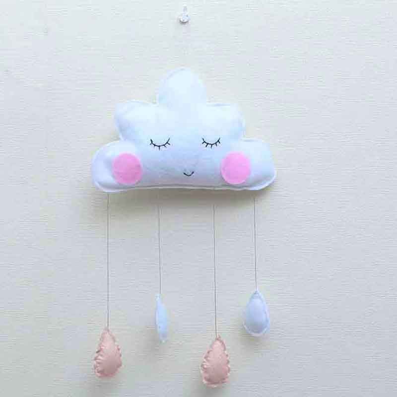 Nordic children's tent with cloud and raindrop pendant